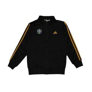 ★ Adidas x Brazil CBF Black & Gold Zip Up Sportswear Lightweight Track Jacket ★